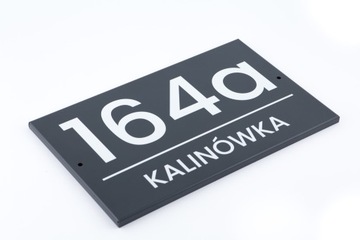 TABLICZKA ADRESOWA UV Numer na dom METALOWA ANTRACYT duża KOŁKI WKRĘTY