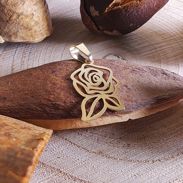 ЗОЛОТОЙ КУЛОН-РОЗА МАЛЫЙ PR 585