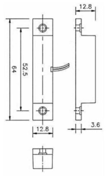 МАГНИТНЫЙ датчик, БОКОВОЙ КОНТАКТРОН 64 мм НО НЗ