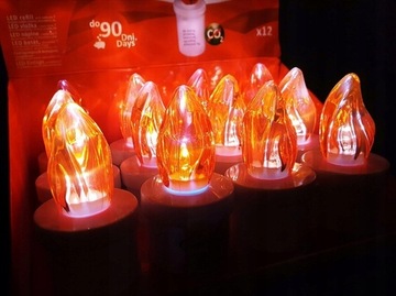 Электрические вставки для свечей 90 дней, 12 шт. Красные.