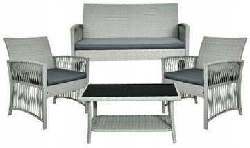 MEBLE - OGRODOWE - SOFA - 2x FOTELE - STÓŁ - ZESTAW