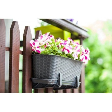 Doniczka balkonowa Rattanowa 40 cm karmelowa