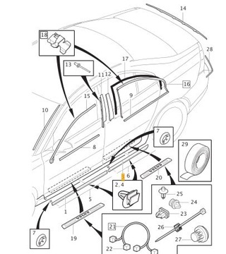 VOLVO S80 LIFT -16 LISTWA DRZWI PT 39869538 OE