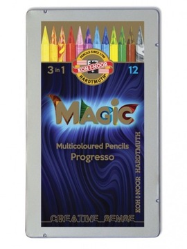 Kredki ołówkowe Koh-i-Noor Magic 3in1, 12 kolorów