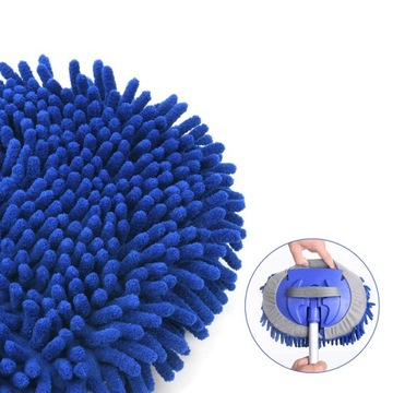 ТЕЛЕСКОПИЧЕСКАЯ ЩЕТКА ДЛЯ МЫТЬЯ АВТОМОБИЛЕЙ АВТОБУСОВ МЯГКАЯ СМЕННАЯ ШВАБРА 160СМ