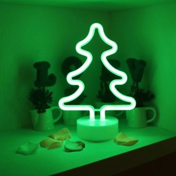 NEON LED DEKORACYJNY CHOINKA OZDOBA multikolor USB/Baterie