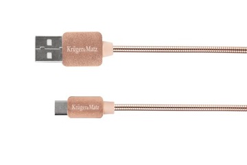 Kabel micro USB 1m Kruger&Matz metalowy oplot