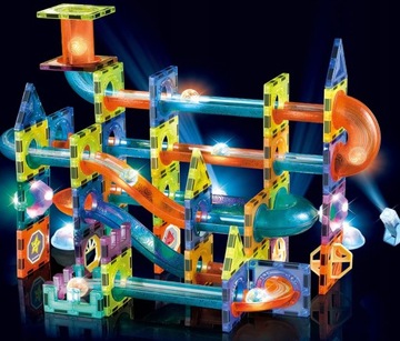 МАГНИТНЫЕ БЛОКИ СВЕТЯЩИЕСЯ ШАРОВЫЕ ДОРОЖКИ Строительная дорожка для шариков 110 шт.