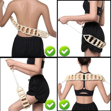 DREWNIANY MASAŻER DO CIAŁA pleców ręcznie robiony masaż KULKI WAŁEK ROLLER