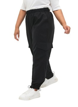 SPODNIE KIESZENIE CZARNE CARGO Z GUMKĄ WYSOKI STAN PLUS SIZE ZIZZI 921A 52
