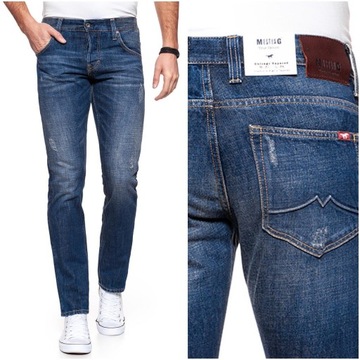 Męskie spodnie jeansowe dopasowane Mustang CHICAGO TAPERED W34 L30
