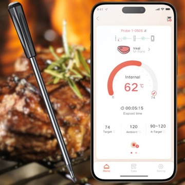 БЕСПРОВОДНОЙ ТЕРМОМЕТР ДЛЯ МЯСА ПРИЛОЖЕНИЕ BLUETOOTH ДЛЯ ГРИЛЯ БАРБЕКЮ УМНЫЙ ЗОНД °C