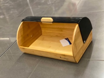 ДЕРЕВЯННАЯ ХЛЕБОПЕЧКА, ЧЕРНАЯ, контейнер для хлеба