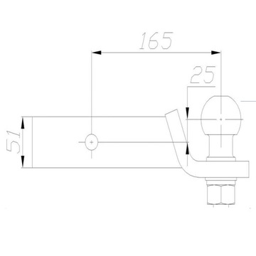 БУКСИРОВОЧНЫЙ КРЮК USA ADAPTER BALL 51x51 мм (+25 мм)