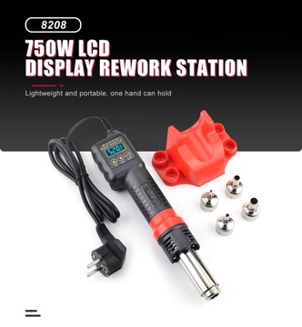 JCD 8208 750 Вт термофен Портативная паяльная станция со светодиодным дисплеем BGA Micro Hea
