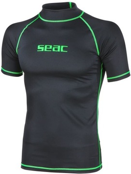 Рашгард мужской УФ-футболка SEAC T-SUN с короткими рукавами, черный, XS