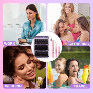 300 ШТ. ИНДИВИДУАЛЬНЫЙ НАБОР ДЛЯ НАРАЩИВАНИЯ РЕСНИЦ D CURL CLUSTER LASHES IN