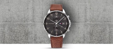 Zegarek Męski Tommy Hilfiger West 1791710 Brązowy pasek skórzany + BOX