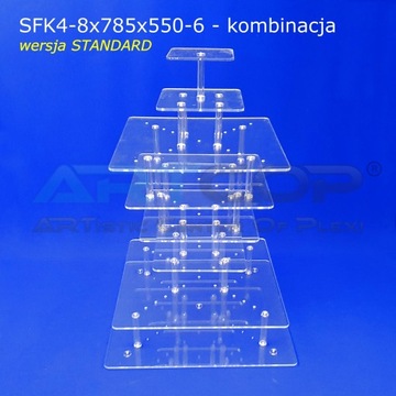 Многоярусная подставка для торта из оргстекла на 100 порций, свадебная.