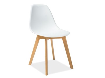 Krzesło Białe tworzywo / stelaż drewniany Buk