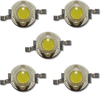 5x DIODA LED 1W super zimna 10000K Bridgelux Dual 2*23*45mil