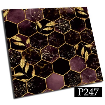 Płytki PCV samoprzylepne 20cm Liść Heksagon Róż