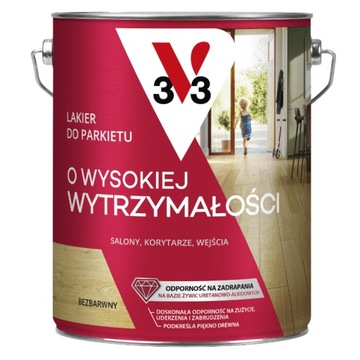 V33 lakier bezbarwny do schodów i podłóg 5L satyna