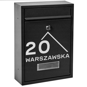 CZARNA SKRZYNKA NA LISTY POCZTĘ WZÓR NAPIS