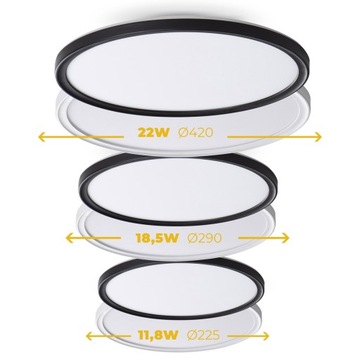 Светодиодный потолочный светильник LIGHTLOGIC LL PLAFON02 O 11.8W B черный 1260лм круглый