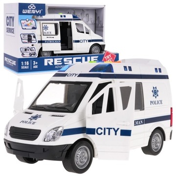 POLICJA RADIOWÓZ NA BATERIE ŚWIATŁO DŹWIĘK KOGUTY
