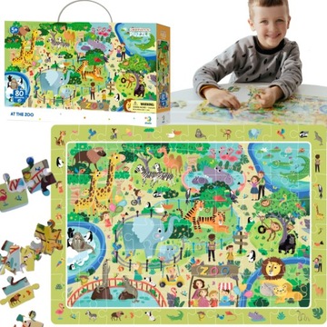 Puzzle Dodo Toys Observation 80 elementów Puzzle obserwacyjne 80 W zoo