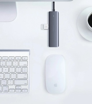АДАПТЕР UGREEN USB HUB 4 В 1 НА 4X USB 3.0 + СЕРЫЙ КАБЕЛЬ USB-C 15 СМ £ 5