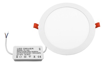Lampa panel led podtynkowy 18W Ø220mm 4000K 230V