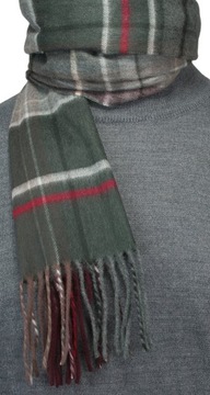 Szaro-Oliwkowy Szalik w Kratkę V.Fraas Cashmink