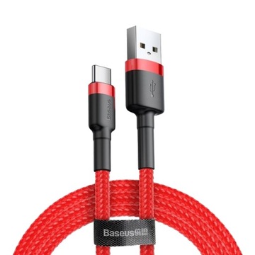 Нейлоновый кабель Baseus Cafule Quick C USB-A — USB-C