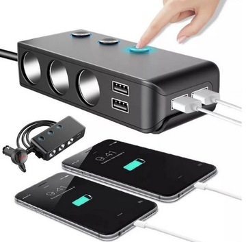 РАЗЪЕМ ПРИкуривателя 12-24 В USB QC3.0 РАЗЪЕМ НА 3 РАЗЪЕМА