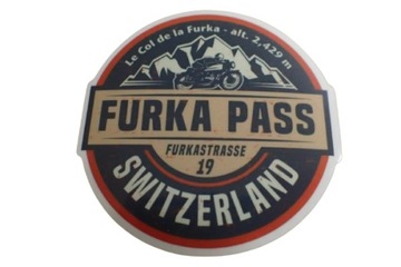 FURKA PASS SWITZERLAND NAKLEJKA STICKER 6,6 x 6,6 cm KOLEKCJA UNIKAT