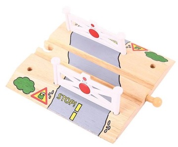Przejazd kolejowy kolejka drewniana BIGJIGS