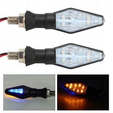 4 SZTUK 12 LED Dwukolorowy włączony kierunkowskaz