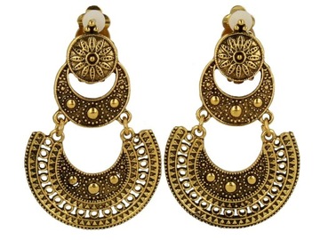 Золотые подвесные зажимы для ушей в стиле бохо