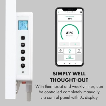 ИНФРАКРАСНАЯ НАГРЕВАТЕЛЬНАЯ ПАНЕЛЬ KLARSTEIN, ИЗЛУЧАЮЩИЙ WIFI РАДИАТОР 700 Вт SMART