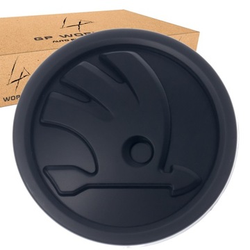 ЭМБЛЕМА SKODA 80 мм МАТОВЫЙ ЧЕРНЫЙ FABIA OCTAV