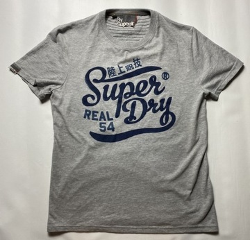Superdry Super DRY REAL JAPAN/ORYGINALNY szary T SHIRT rozmiar L