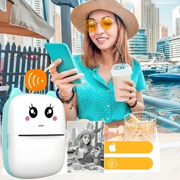 DRUKUŚ MINI ПОРТАТИВНЫЙ ТЕРМОПРИНТЕР ДЛЯ ФОТОГРАФИЙ И ЗАМЕТОК + 11 ФРИРОЛИКОВ