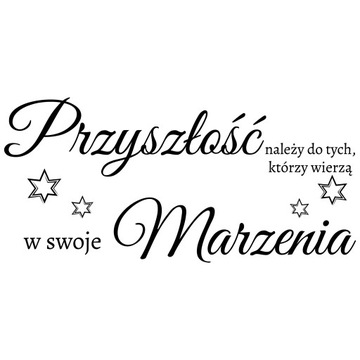 NAKLEJKA NA ŚCIANĘ NAPIS CYTAT PRZYSZŁOŚĆ NALEŻY DO TYCH | W43