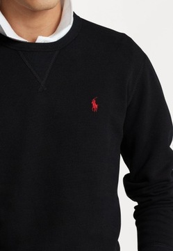 polo ralph lauren bluza meska bez kaptura czarna bawełniana classic L