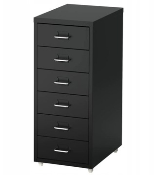 IKEA HELMER Komoda na kółkach, czarny 28x69 cm
