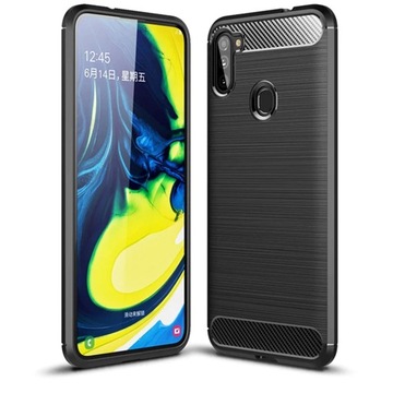 ETUI KARBON CASE PLECKI POKROWIEC FUTERAŁ do SAMSUNG GALAXY M11 + SZKŁO