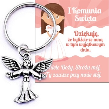 PODZIĘKOWANIE DLA GOŚCI PIERWSZA KOMUNIA ŚWIĘTA ANIOŁEK BRELOK PAMIĄTKA
