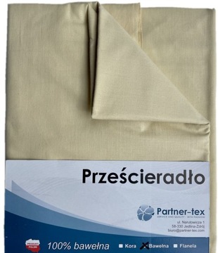 Prześcieradło BAWEŁNIANE POLSKIE 200x220 BEZ GUMKI